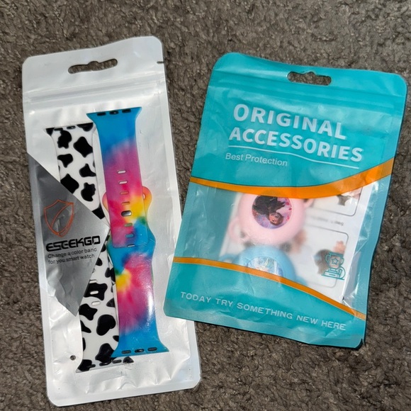 Eseekgo Apple Watch Bands - Tie-Dye and Cow Print and air tag covers frozen - Picture 1 of 5